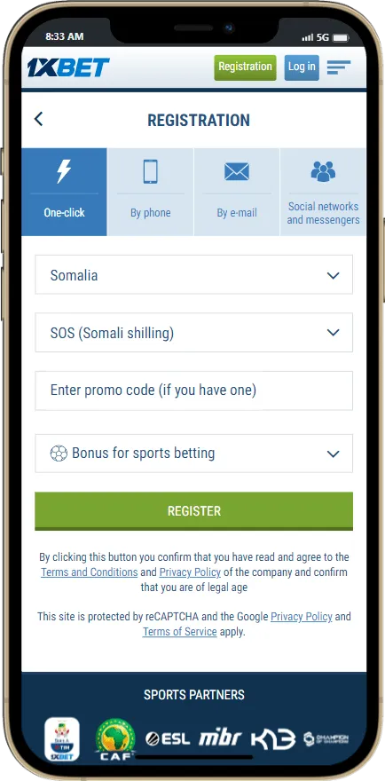 1xbet registration